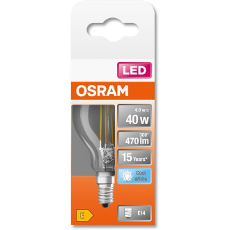 LED žiarovka E14 P45 4W  40W 470lm 4000K Neutrálne 300° vlákno OSRAM STAR