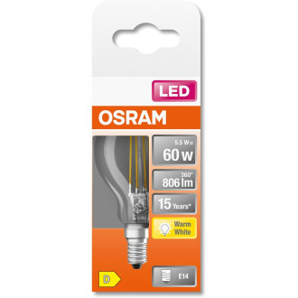 LED žiarovka E14 P45 5,5W  60W 806lm 2700K Warm 320° Filament OSRAM STAR