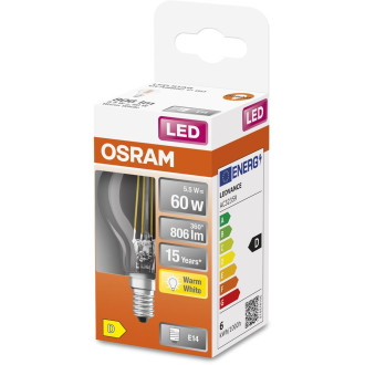 LED žiarovka E14 P45 5,5W  60W 806lm 2700K Warm 320° Filament OSRAM STAR