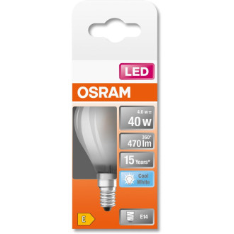 LED žiarovka E14 P45 4W  40W 470lm 4000K Neutrálne 300° vlákno OSRAM STAR