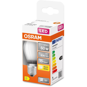 LED žiarovka E27 P45 5,5W  60W 806lm 2700K Warm 300° Filament OSRAM STAR