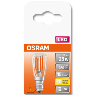 LED žiarovka E14 T26 2,8W  25W 250lm 2700K Warm 320° Filament OSRAM STAR