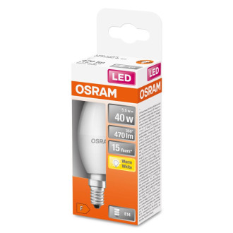 LED žiarovka E14 B35 5,5W  40W 470lm 2700K Warm 220° OSRAM STAR