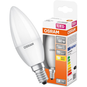 LED žiarovka E14 B35 7,5W  60W 806lm 2700K Warm 220° OSRAM STAR