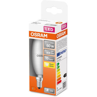 LED žiarovka E14 B35 7,5W  60W 806lm 2700K Warm 220° OSRAM STAR