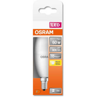 LED žiarovka E14 B35 7,5W  60W 806lm 2700K Warm 220° OSRAM STAR