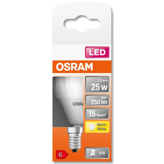 LED žiarovka E14 P45 3,3W  25W 250lm 2700K Warm 200° OSRAM STAR