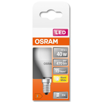 LED žiarovka E14 P45 4,9W  40W 470lm 2700K Warm 200° OSRAM STAR