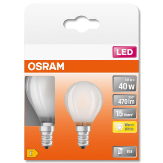 2PAK LED žiarovka E14 P45 4W  40W 470lm 2700K Warm 300° OSRAM Star