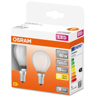 2PAK LED žiarovka E14 P45 4W  40W 470lm 2700K Warm 300° OSRAM Star