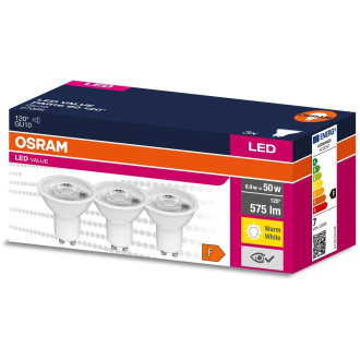 3PAK LED žiarovka GU10 6,9W  50W 575lm 2700K Warm 120° OSRAM VALUE