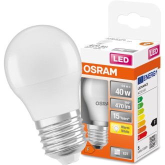 LED žiarovka E27 P45 5W  40W 470lm 2700K Warm 200° Filament OSRAM STAR