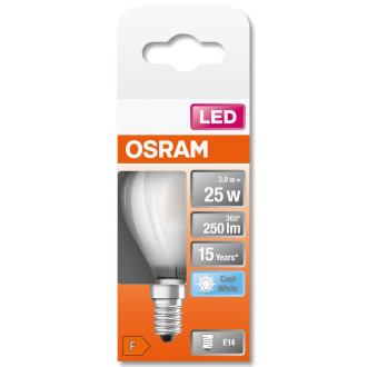 LED žiarovka E14 P45 3W  25W 250lm 4000K Neutral 300° OSRAM STAR Retrofit CLASSIC