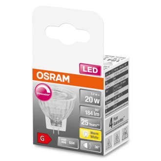 LED GU4 MR11 3,2W  20W 184lm 2700K Warm 36° 12V CRI90 Stmievateľné OSRAM SUPER STAR