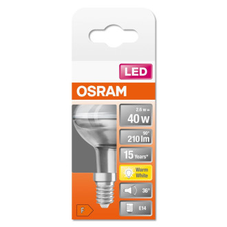 LED žiarovka E27 R80 2,6W  40W 210lm 2700K Warm 36° OSRAM Star