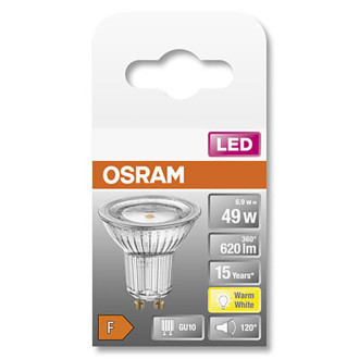 Žiarovka LED GU10 6,9W  49W 620lm 2700K Warm 120° OSRAM STAR