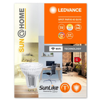 LED žiarovka GU10 PAR16 4,9W  40W 268lm CCT 38° CRI95 LEDVANCE SMART+ WIFI Stmievateľná SUNATHOME CLASSIC