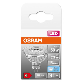 LED žiarovka GU5.3 MR16 8W  50W 621lm 4000K Neutrálna 36° 12V OSRAM STAR