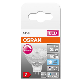 LED žiarovka GU5.3 MR16 5W  35W 350lm 4000lm Neutrálna 36° CRI90 12V OSRAM SUPERSTAR+ Stmievateľná