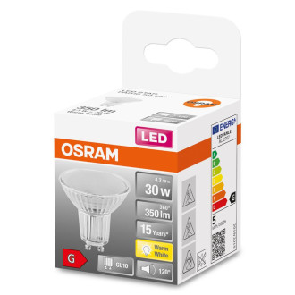 LED žiarovka GU10 4,3W  50W 350lm 2700K Warm 120° OSRAM STAR