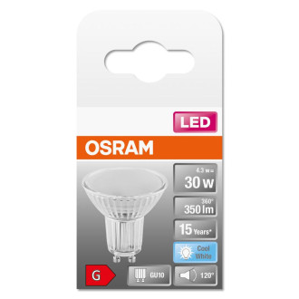 LED žiarovka GU10 4,3W  50W 350lm 4000K Neutrálna 120° OSRAM STAR