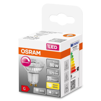 LED žiarovka GU10 8,3W  80W 575lm 2700K Warm 36° CRi90 OSRAM SUPERSTAR Dimmable