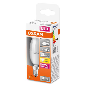 LED žiarovka E14 B35 4,9W  40W 470lm 2700K Warm 280° OSRAM SUPERSTAR Stmievateľná