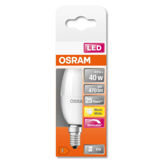 LED žiarovka E14 B35 4,9W  40W 470lm 2700K Warm 280° OSRAM SUPERSTAR Stmievateľná