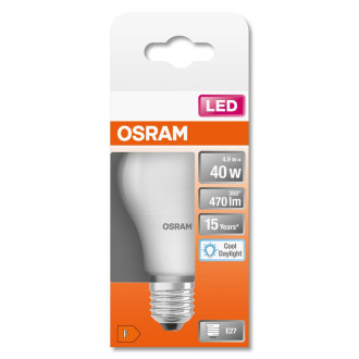 LED žiarovka E27 A60 4,9W  40W 470lm 6500K Cold 200° OSRAM STAR