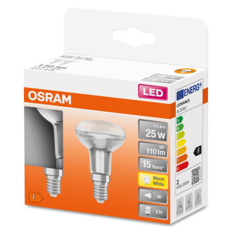 2PAK LED žiarovka E14 R50 1,5W  25W 110lm 2700K Warm 36° OSRAM STAR