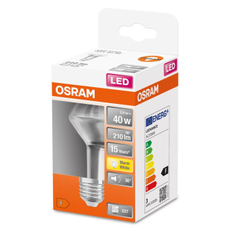 LED žiarovka E27 R63 2,6W  40W 210lm 2700K Warm 36° OSRAM STAR