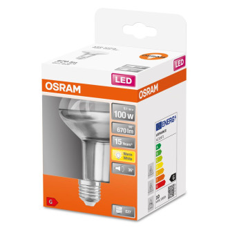 LED žiarovka E27 R80 9,1W  100W 670lm 2700K Warm 36° OSRAM STAR