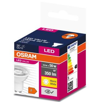 LED žiarovka GU10 4,5W  50W 350lm 3000K Warm 36° OSRAM Value