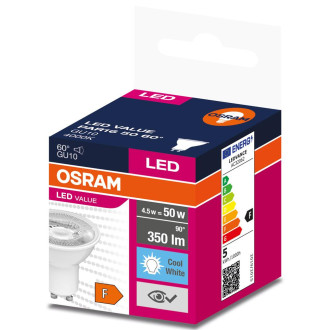 LED žiarovka GU10 4,5W  50W 350lm 4000K Neutrálna 60° OSRAM Value