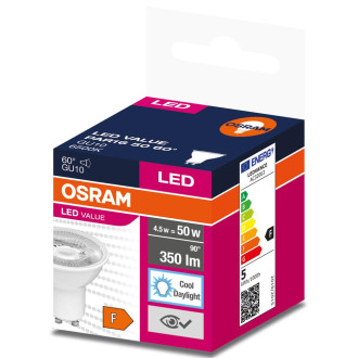 LED žiarovka GU10 4,5W  50W 350lm 6500K Cold 60° OSRAM Value