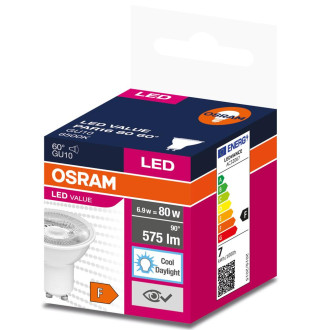 LED žiarovka GU10 6,9W  80W 575lm 6500K Cold 60° OSRAM Value