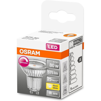 LED žiarovka GU10 8,3W  80W 575lm 2700K Warm 120° Stmievateľná OSRAM SUPER STAR