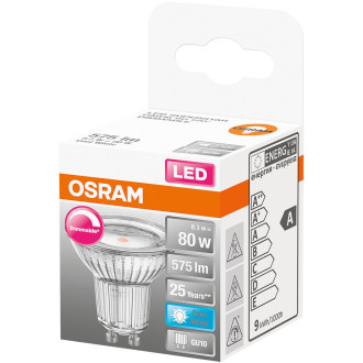 LED žiarovka GU10 8,3W  80W 575lm 4000lm Neutrálna 120° stmievateľná OSRAM SUPER STAR