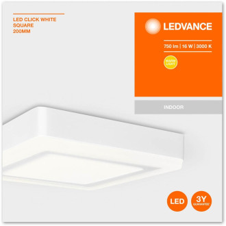 LED panel na povrchovú montáž CLICK WHITE 16W 750lm 3000K Warm 20cm LEDVANCE