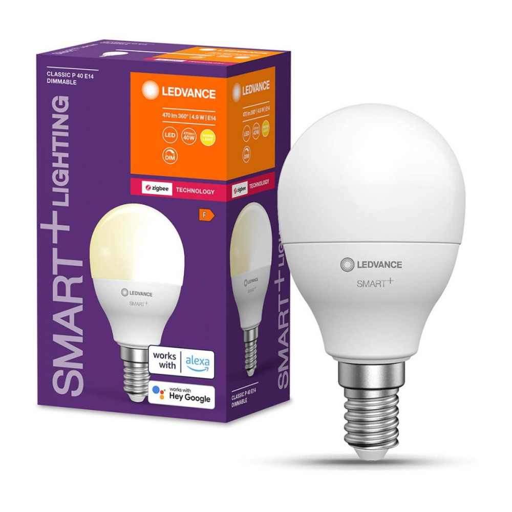 LED žiarovka E14 P45 4,9W 470lm 2700K Warm LEDVANCE SMART+ ZigBee Dimmable