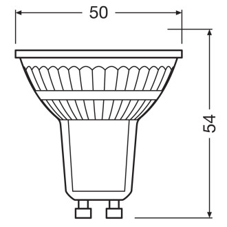 LED žiarovka GU10 4,5W  50W 350lm 2700K Warm 36° OSRAM Parathom Dimmable OSRPARP2106