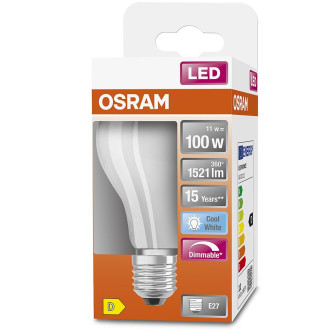 LED žiarovka E27 A60 11W  100W 1521lm 4000K Neutrálne 300° Stmievateľné vlákno OSRAM SUPER STAR