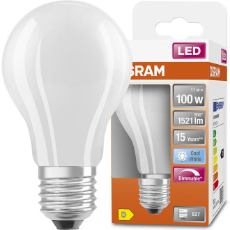 LED žiarovka E27 A60 11W  100W 1521lm 4000K Neutrálne 300° Stmievateľné vlákno OSRAM SUPER STAR