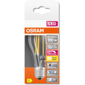 LED žiarovka E27 A60 11W  100W 1521lm 2700K Warm 300° CRI90 Stmievateľné vlákno OSRAM SUPER STAR+