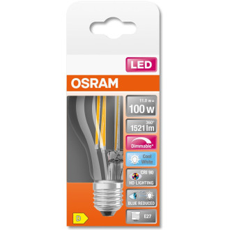 LED žiarovka E27 A60 11W  100W 1521lm 4000K Neutrálne 300° CRI90 Stmievateľné vlákno OSRAM SUPER STAR+