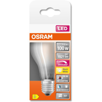 LED žiarovka E27 A60 11W  100W 1521lm 2700K Warm 300° CRI90 Stmievateľné vlákno OSRAM SUPER STAR+