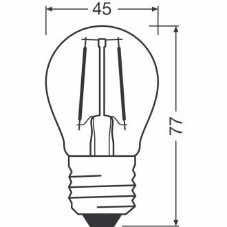 LED žiarovka E27 P45 CL 4W  40W 470lm 6500K Cold 300° Filament OSRAM STAR