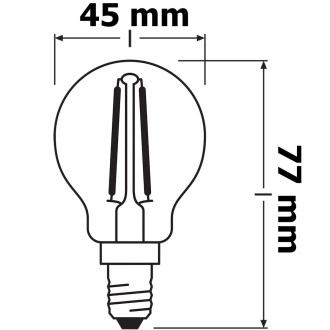 LED žiarovka E14 P45 2,8W  25W 250lm 2700K Teplé 320° vlákno Stmievateľné OSRAM SUPER STAR