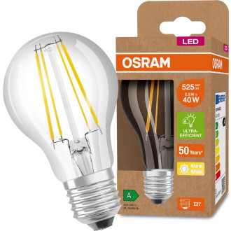 LED žiarovka A60 E27 2,5W  40W 525lm 3000K Warm 360° Filament OSRAM ULTRA EFFICIENT