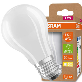 LED žiarovka A60 E27 FR 4W  60W 840lm 3000K Warm 360° Filament OSRAM ULTRA EFFICIENT